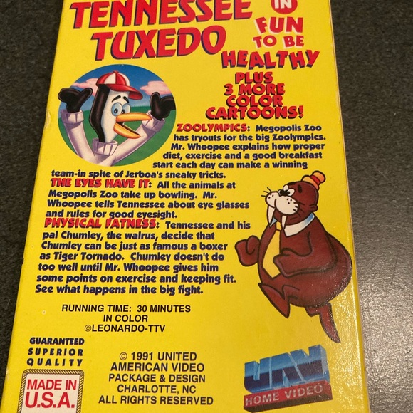 Tennessee Tuxedo fun to be healthy fun facts Vhs - Picture 2 of 2